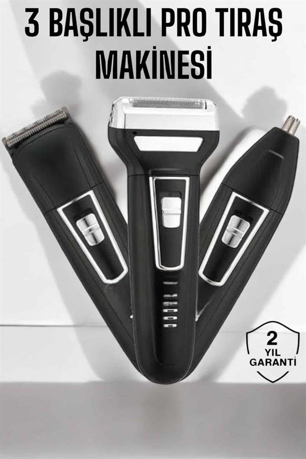 3 Başlıklı Profesyonel Tıraş Makinesi