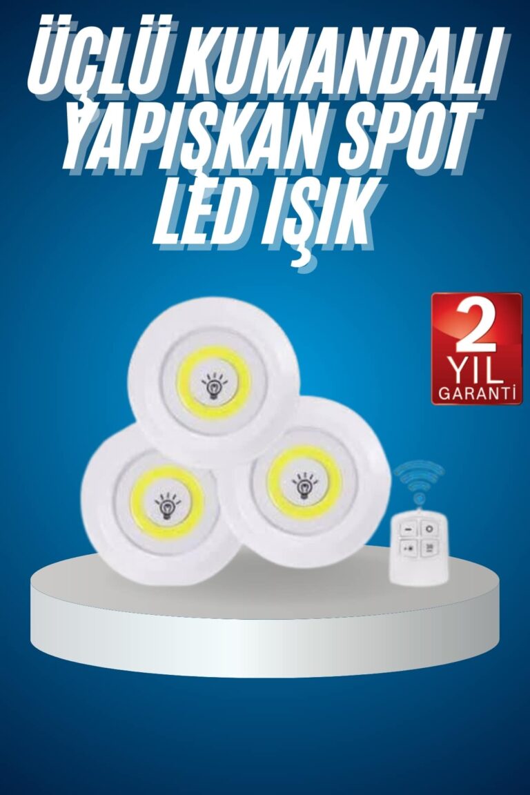 Kablosuz Pilli Işıldak  Masa Lambası Mutfak Tezgah Altı Banyo Dolabı Dolap İçi