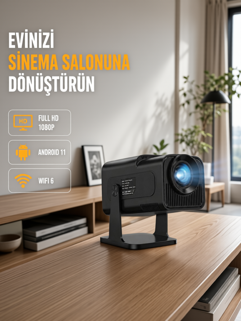 1.5 KG Ağırlığında, 4500 Retro Oyunlu Multimedya Projektör Yeni Nesil