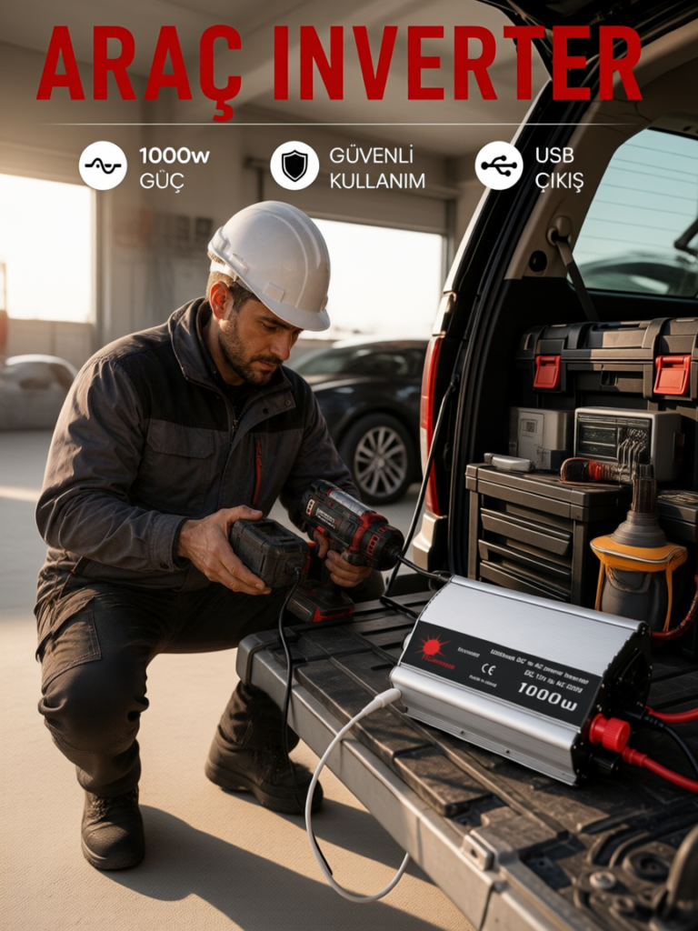 Araçtan Elektrik Kullanımı Sağlayan 1000W Akü İnvertör