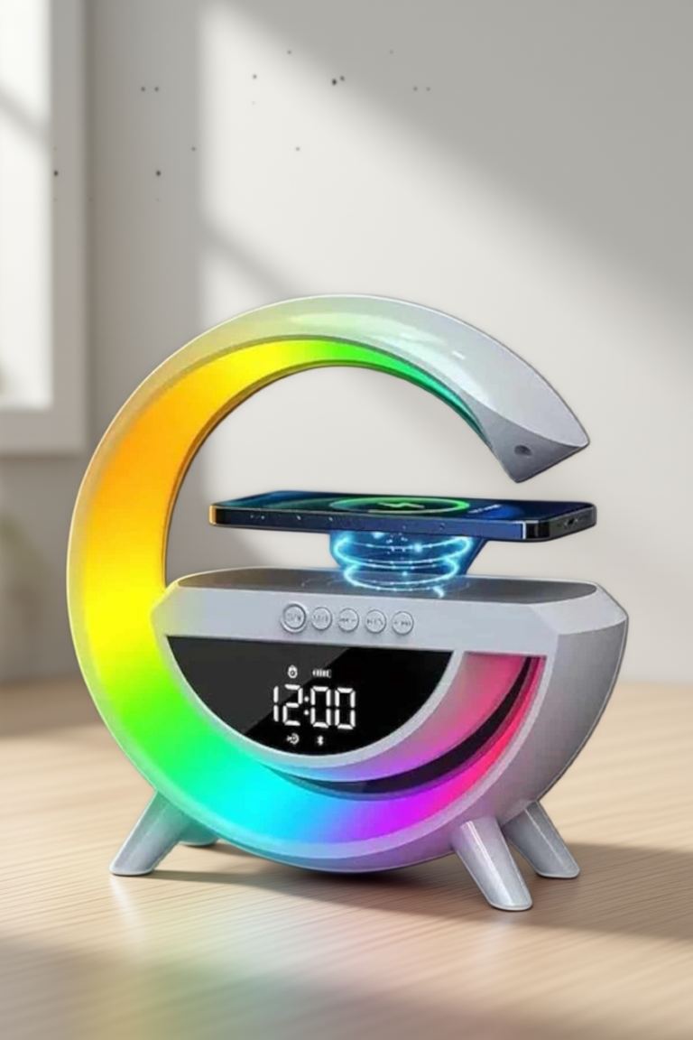 Bluetooth Hoparlör Dijital Göstergeli Wireless Şarj RGB Işıklı