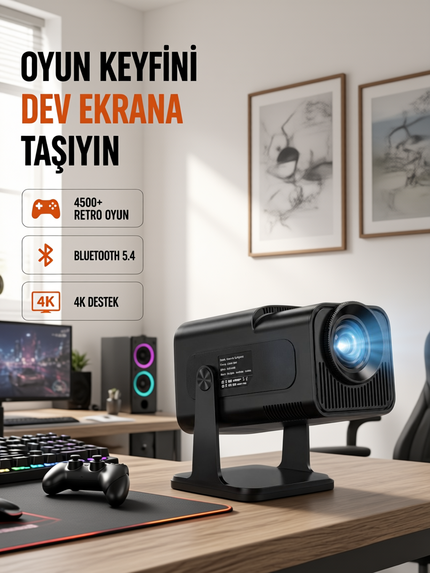 HCS350pro Android 11 İşletim Sistemli Mini Projektör Yeni Nesil