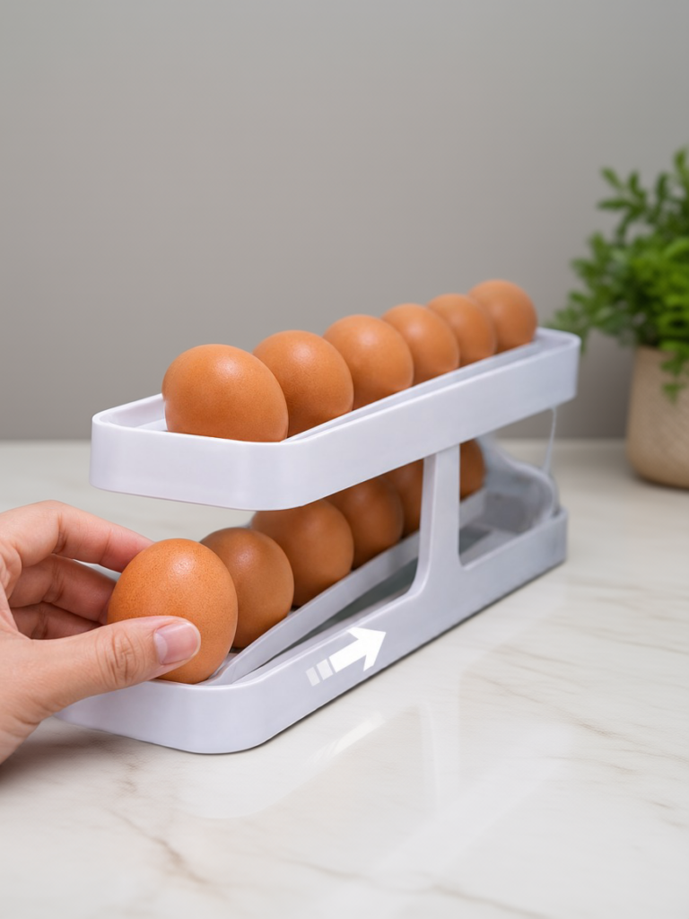 İki Katlı Yumurta Organizeri Buzdolabı Düzenleyici Pratik Saklama Rafı