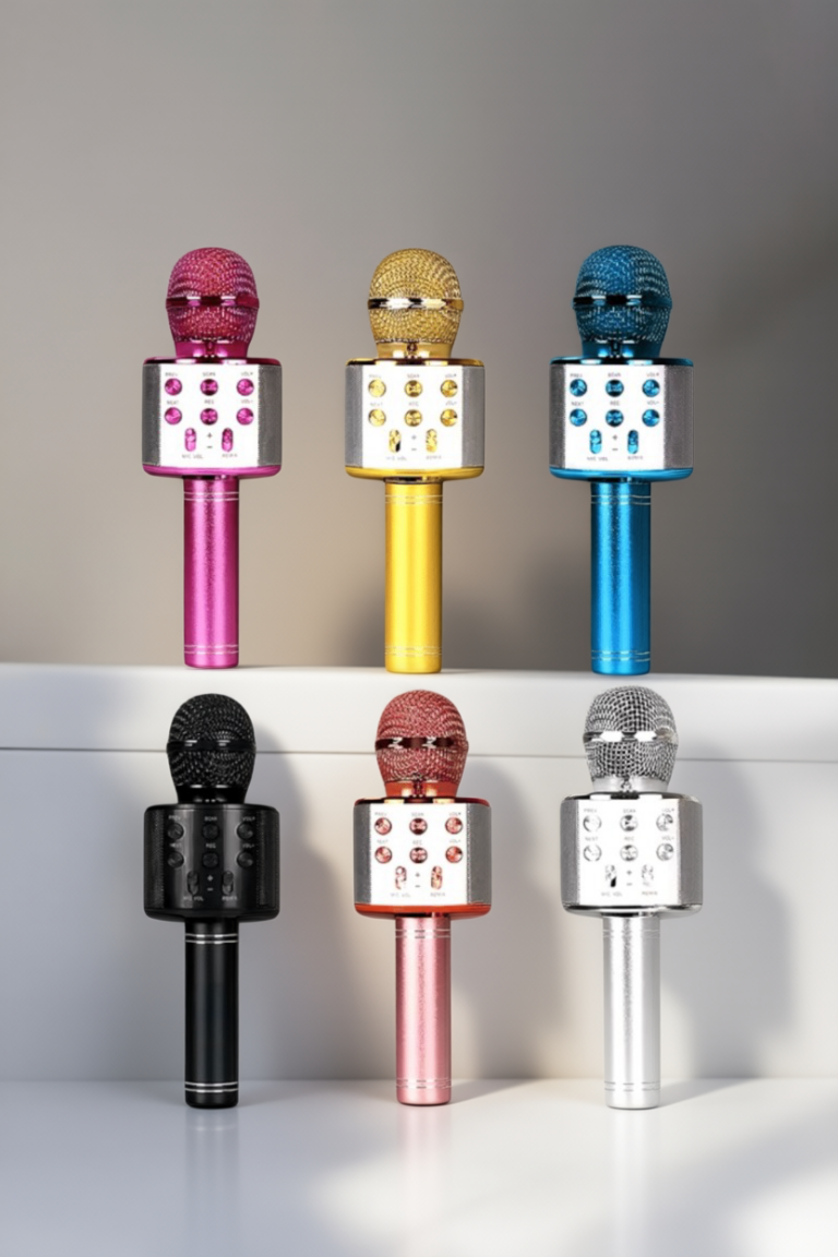 Kablosuz Bluetooth Karaoke Mikrofon USB ve AUX Girişli, Yüksek Ses Kalitesi