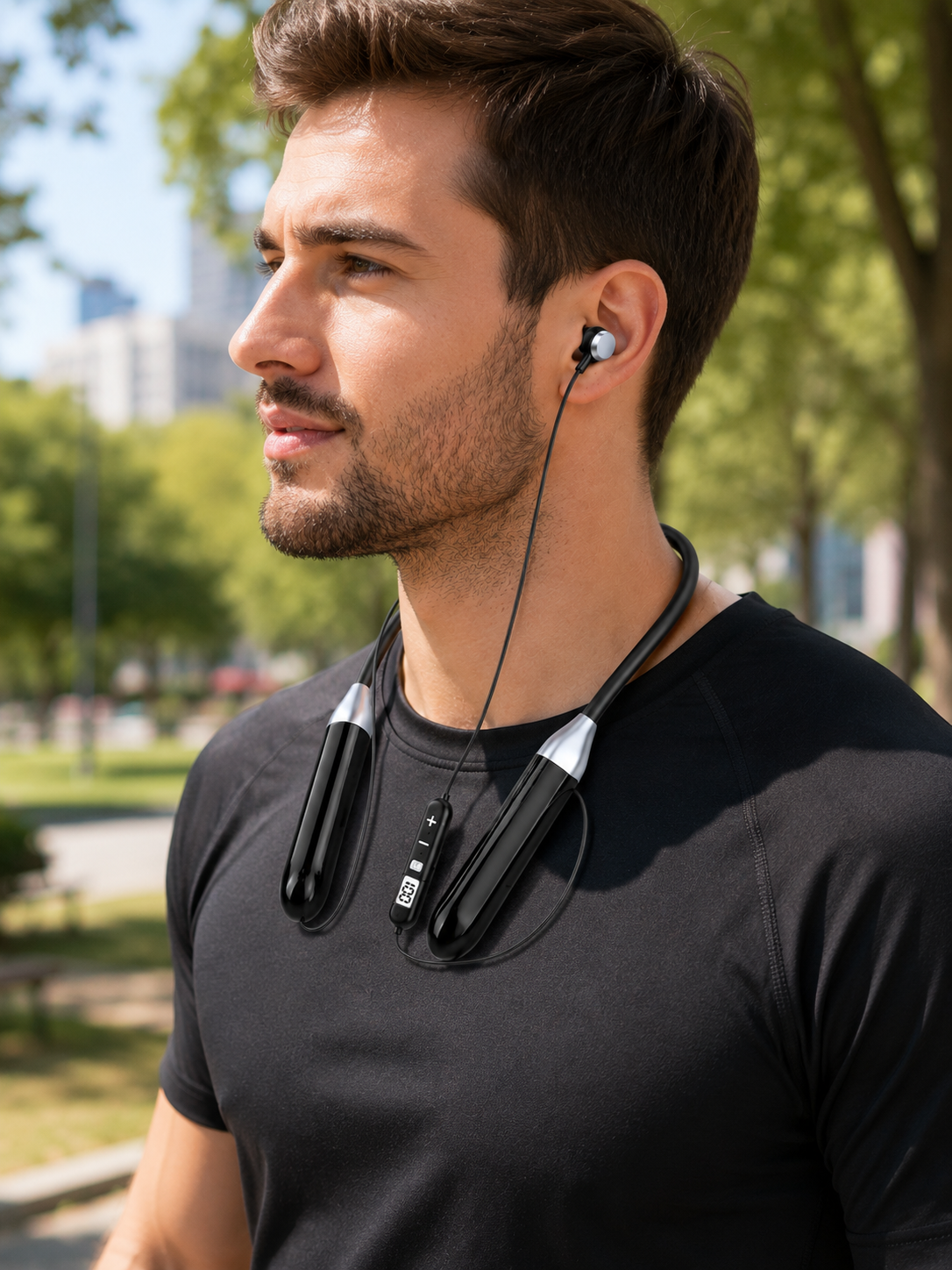 Spor İçin Bluetooth Boyun Kulaklığı Mikrofonlu Kablosuz Kulak İçi Müzik ve Telefon Kulaklığı