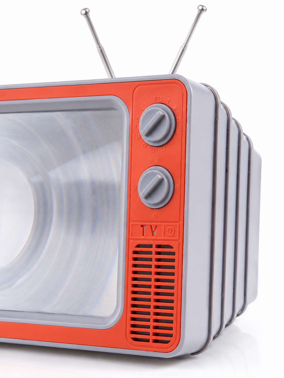 Telefon İçin 12 İnç Ekran Büyütücü Retro Televizyon Tasarımı HD Film İzleme Katlanabilir Stand