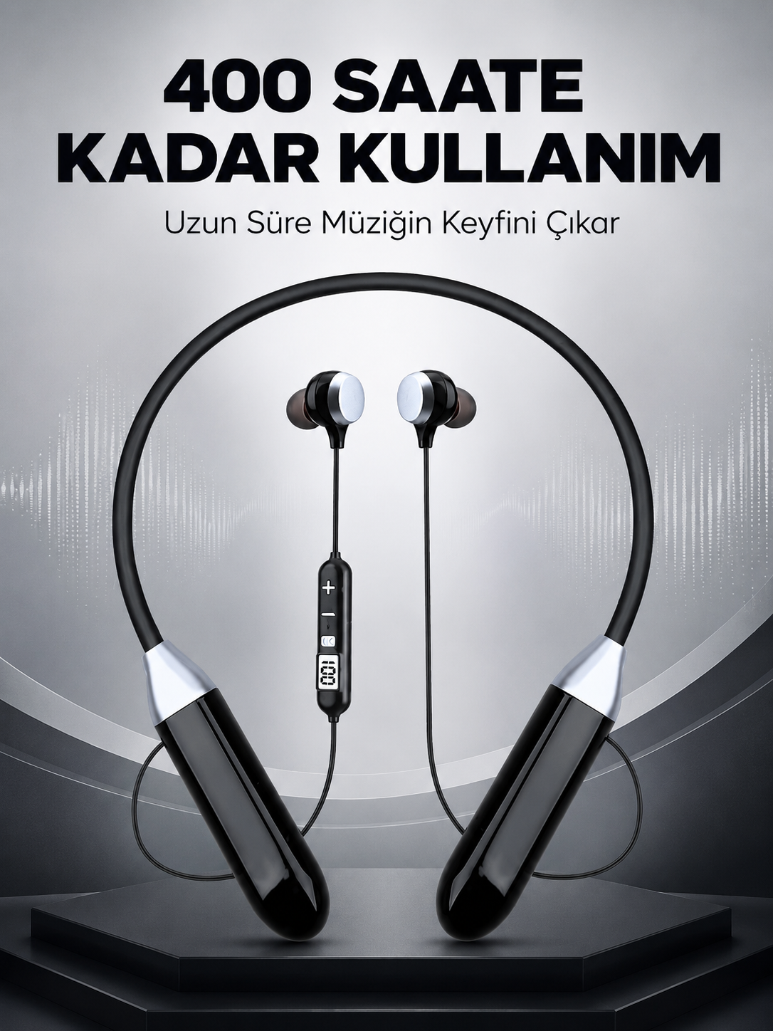 Spor İçin Bluetooth Boyun Kulaklığı Mikrofonlu Kablosuz Kulak İçi Müzik ve Telefon Kulaklığı