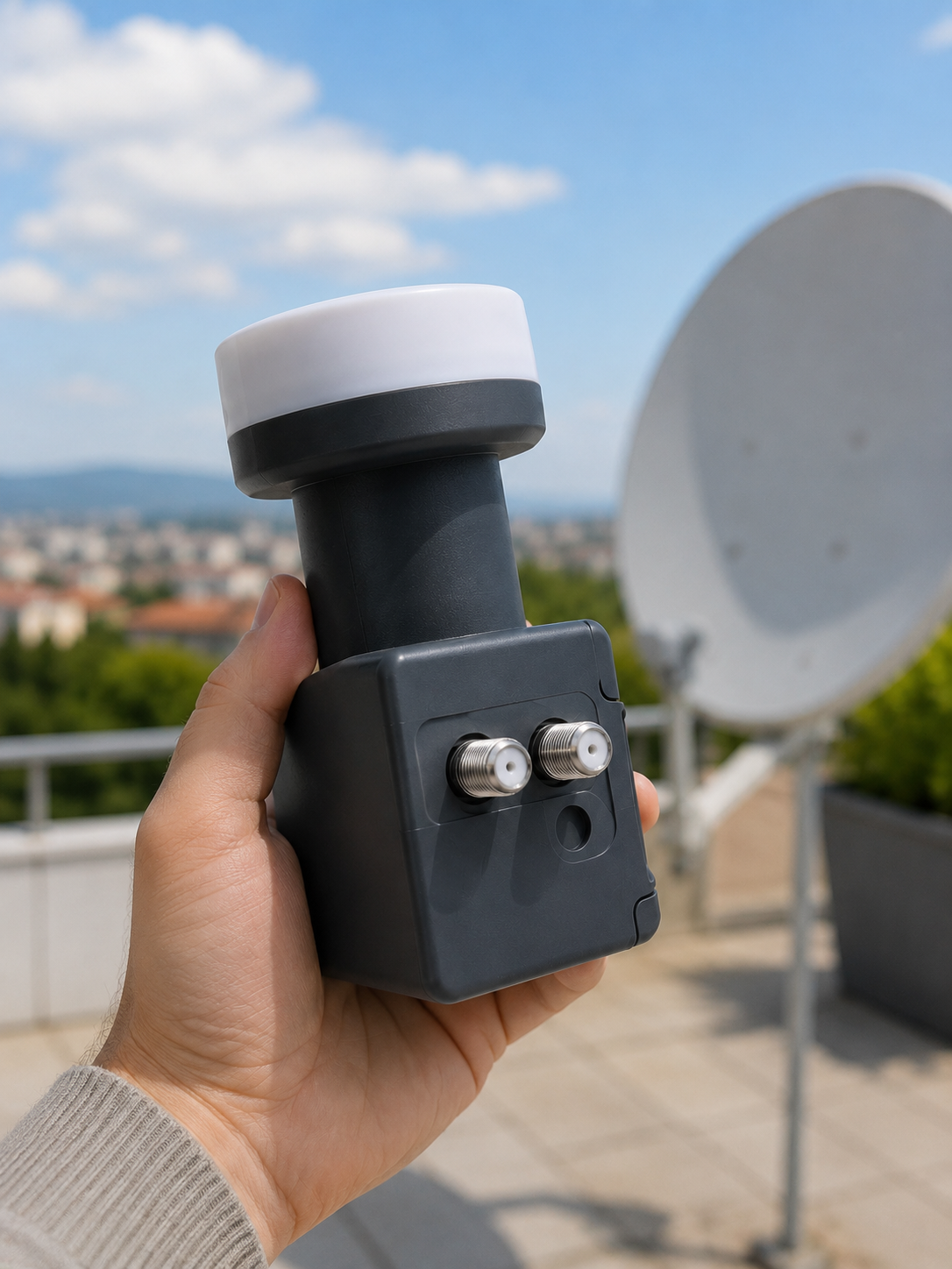 Ku Band Twin LNB Çift Çıkış 4K Ultra HD Destekli 0.1 dB Uydu Anten LNB