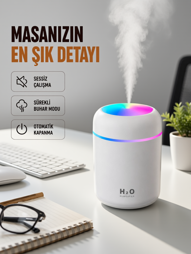 Kompakt Boyutlu Nemlendirici – 30-45ml/h Buhar Kapasiteli