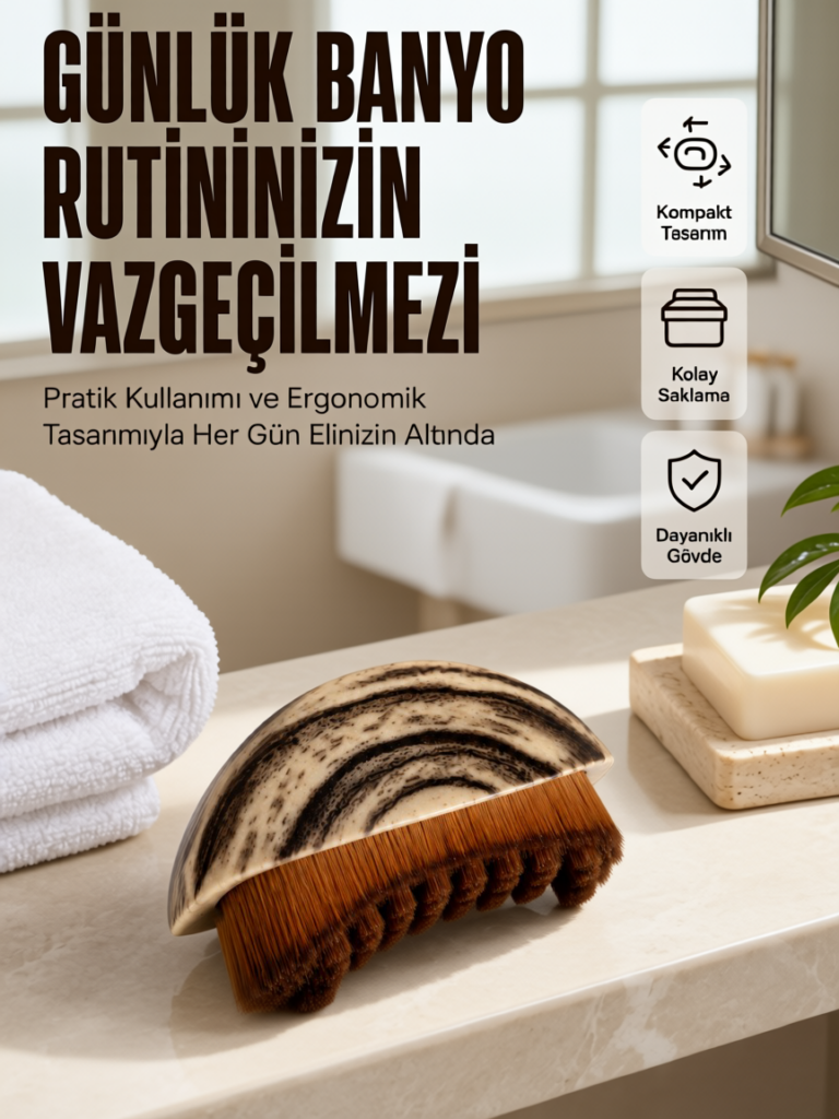 Masaj Fırçası Vücut Temizleme Fırçası Ahşap Desenli Yumuşak Kıllı Banyo Fırçası