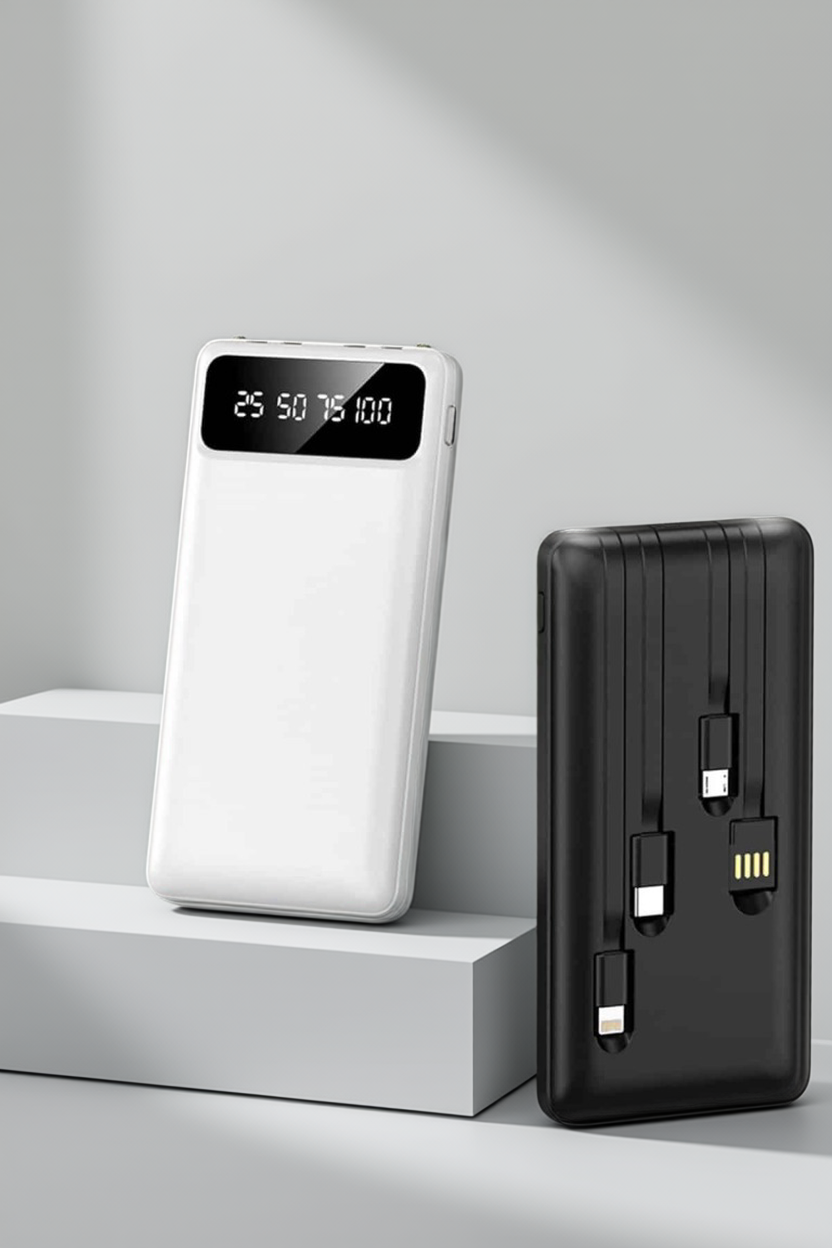 Powerbank 20.000 Mah Dijital Göstergeli LCD Ekran Uzun Pil Ömrü