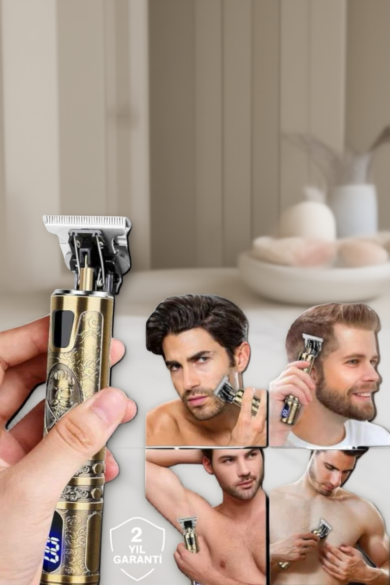 Tıraş Makinesi Şarjlı Profesyonel Saç Kesme Makinesi Gold Çizik Tıraş