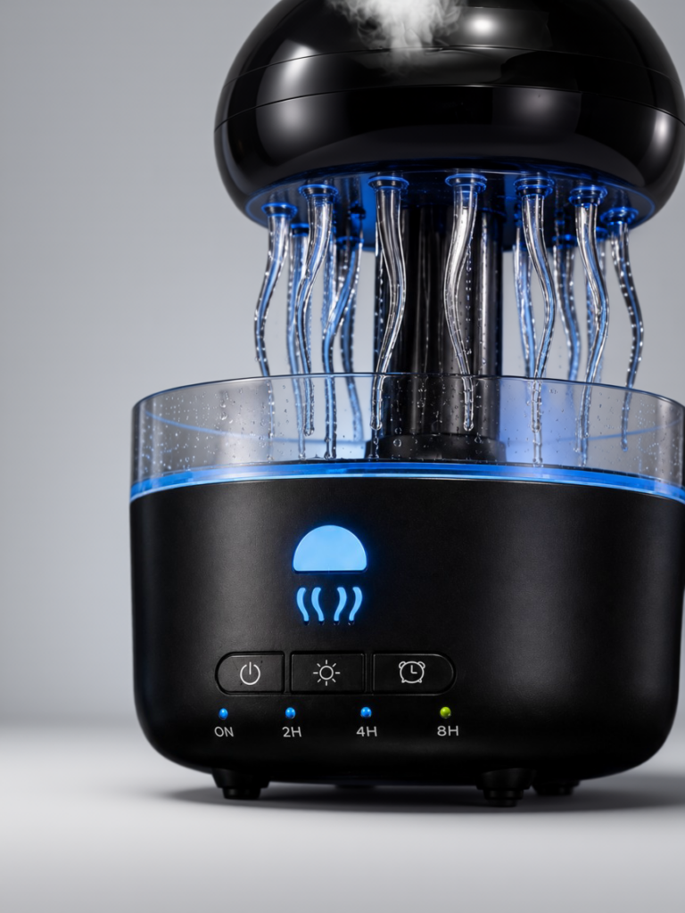 USB Çalışan Denizanası Hava Nemlendirici 7 Renk RGB Aydınlatmalı Sessiz Buhar Makinesi